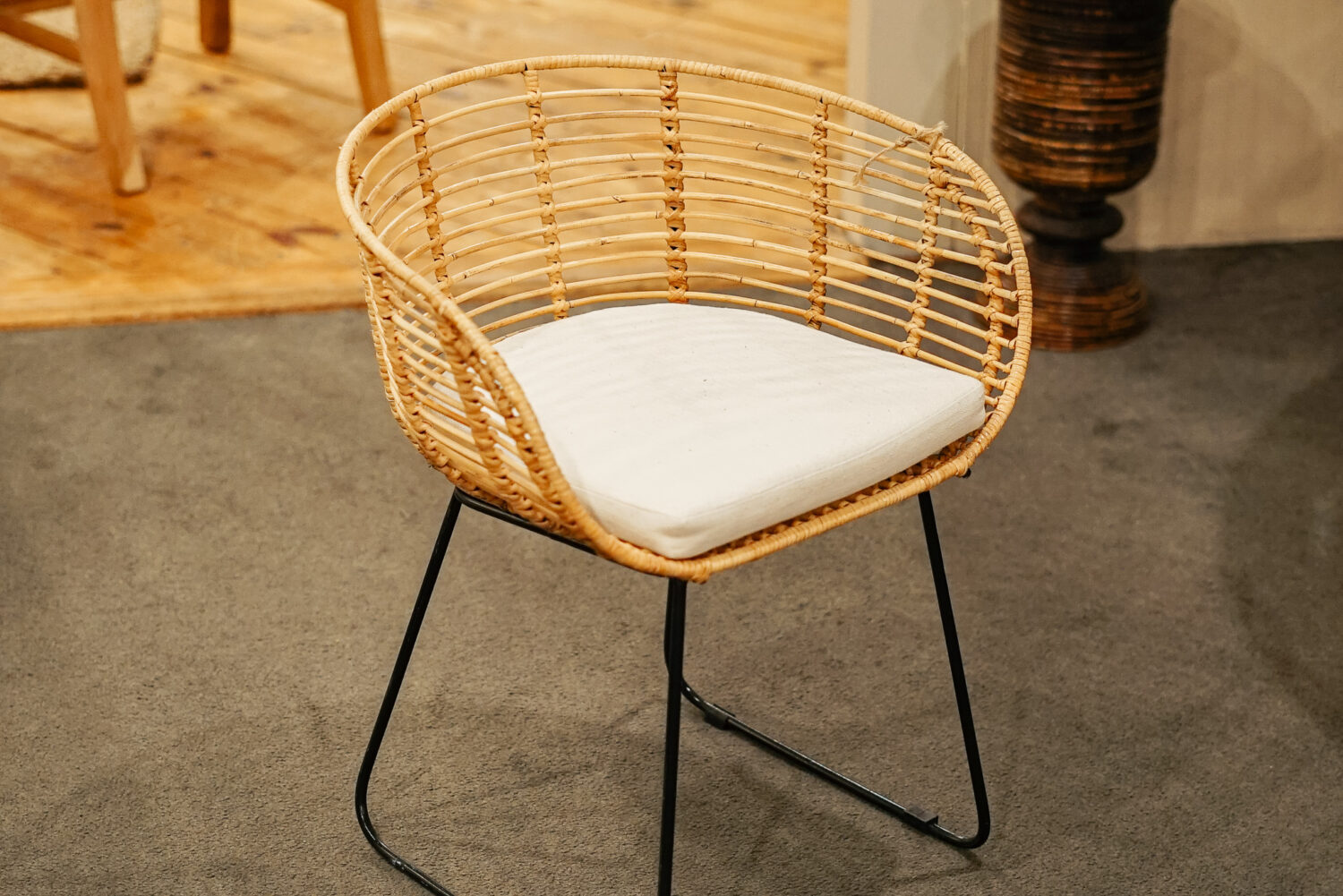 small wicker chair
