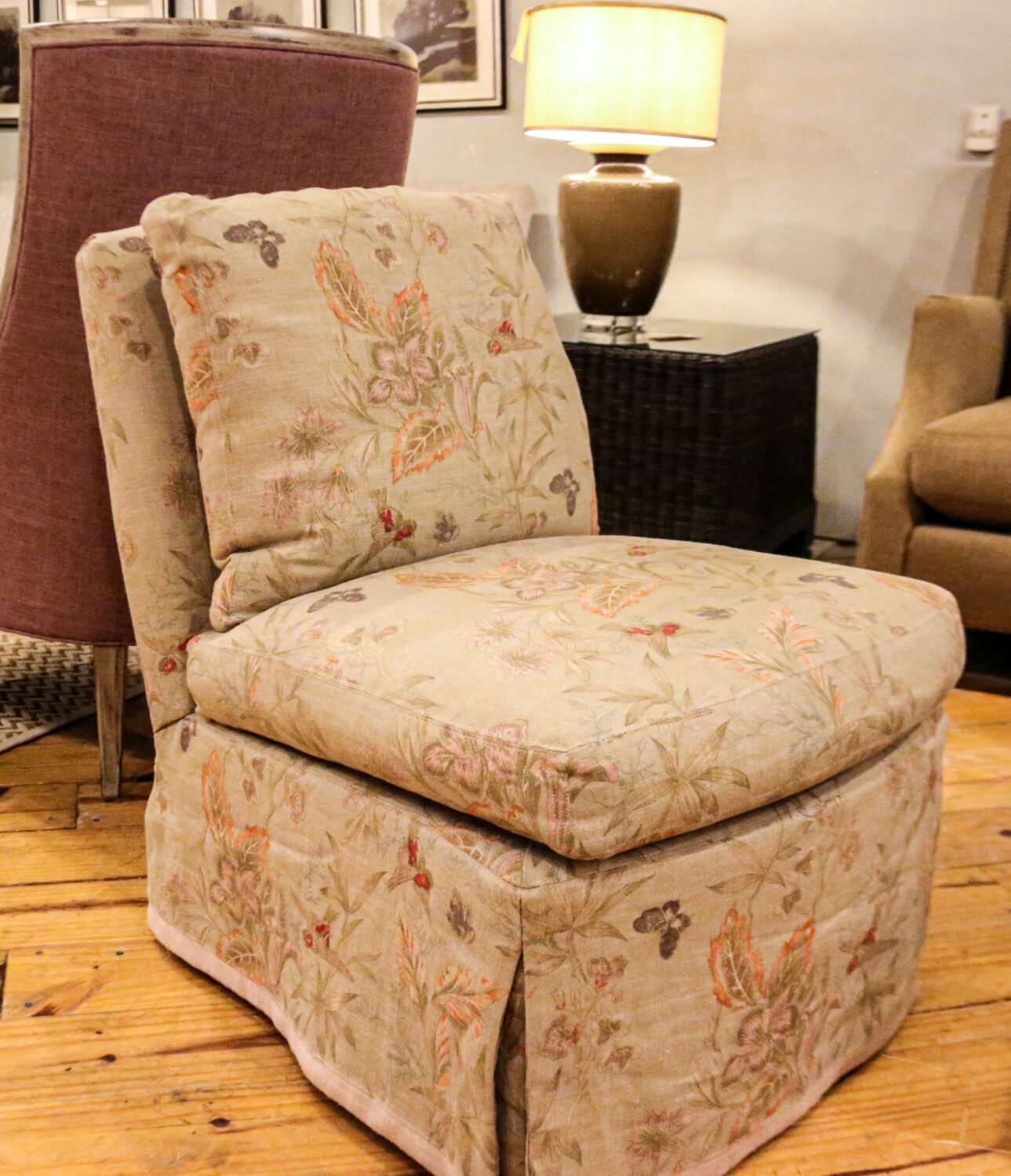 floral living room chair